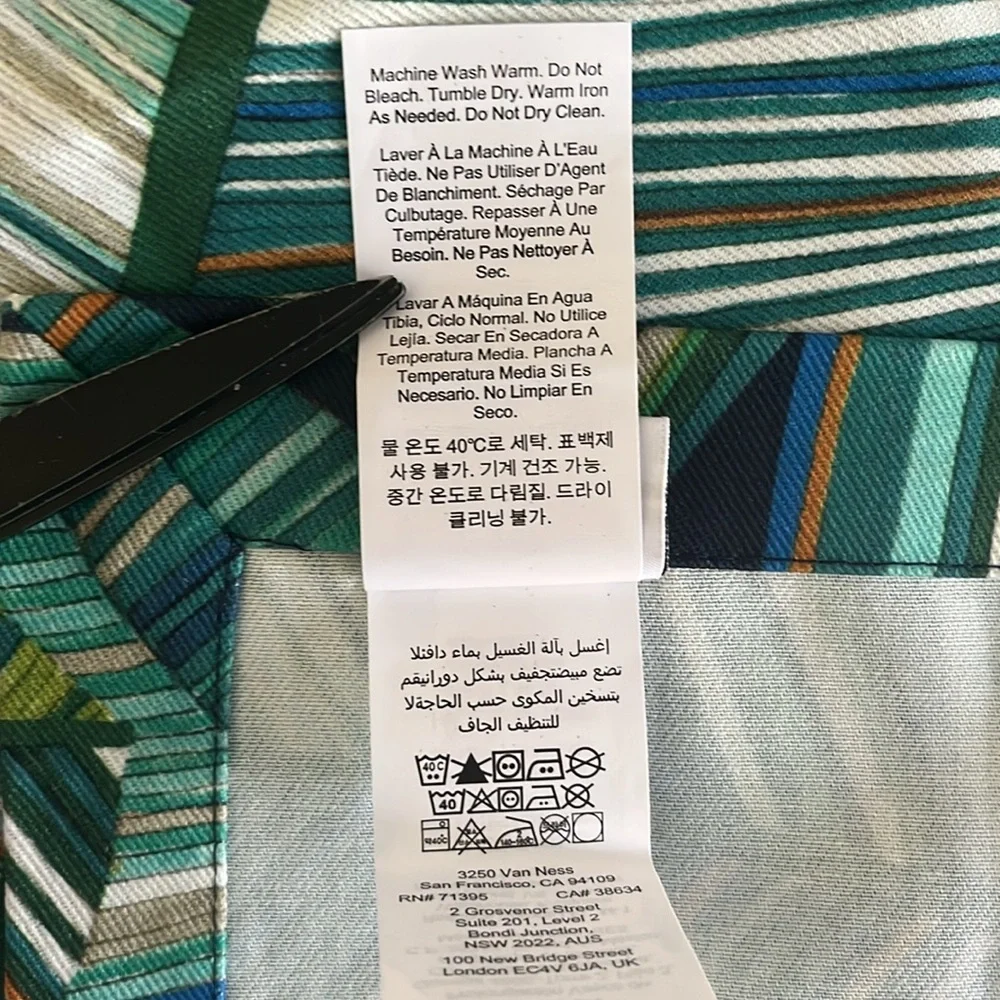 Williams Sonoma NEW 8 palm leaf napkins 100% cotton blue green aqua tropical